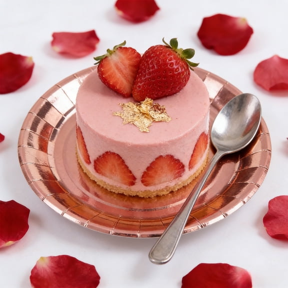 Elegant Disposable Gold Foil Paper Plates - Shimmering Metallic Party Dinnerware for Celebrations - Sturdy Cake and Dessert Plates for Special Events