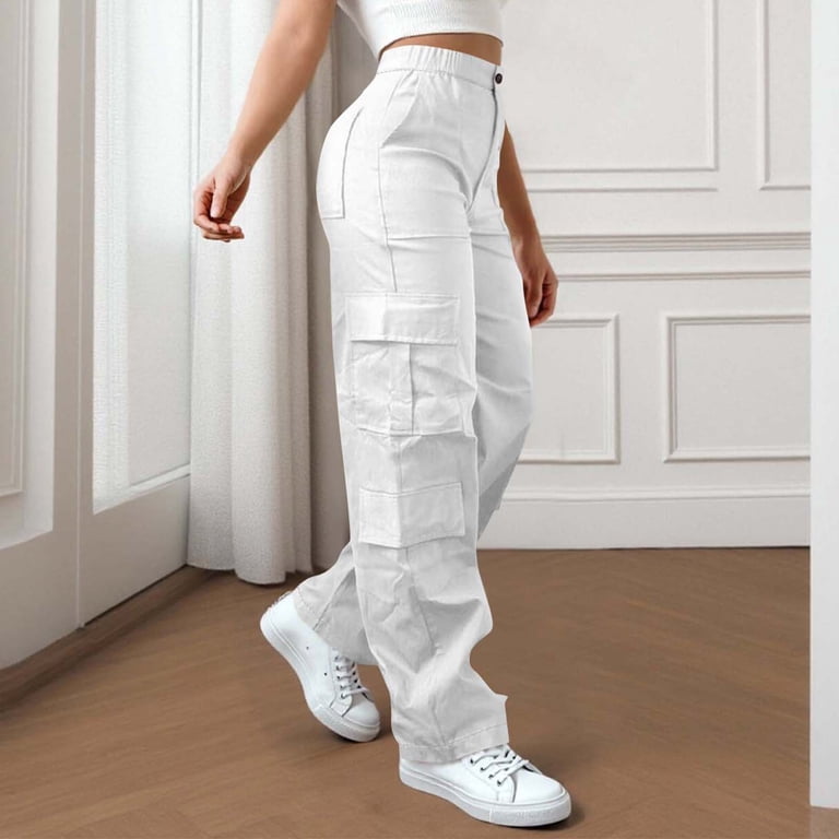 CENGNIAN Women's Butt Lift High Waist Cargo Pants,Womens Wide Leg