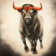 thumbnail image 3 of Atelier B Art Studio 20x20 Black Modern Framed Museum Art Print Titled - Monochrome Bull, 3 of 5