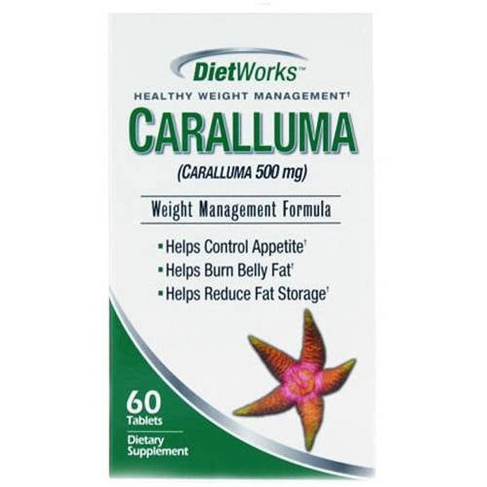 Diet Works Caralluma Weight Management Formula Dietary Supplement, 500mg, 60 count