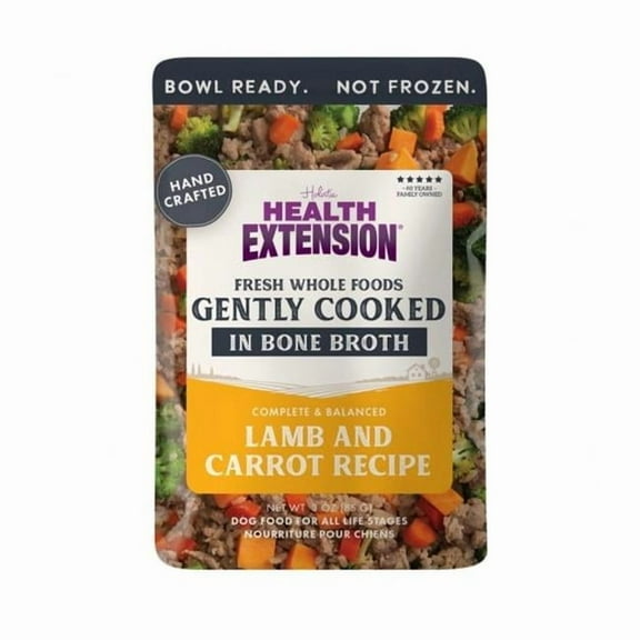 Health Extension Pet Care 111639 3 oz Gently Cooked Lamb & Carrot Recipe in Bone Broth Wet Dog Food - 10 Count
