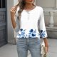 thumbnail image 2 of TaTaai Loose Printed T-Shirt Lightweight Comfortable Women's Fashion Casual Button Round Neck 3/4 Sleeve All Season Daily Versatile Blouse Gift, 2 of 7