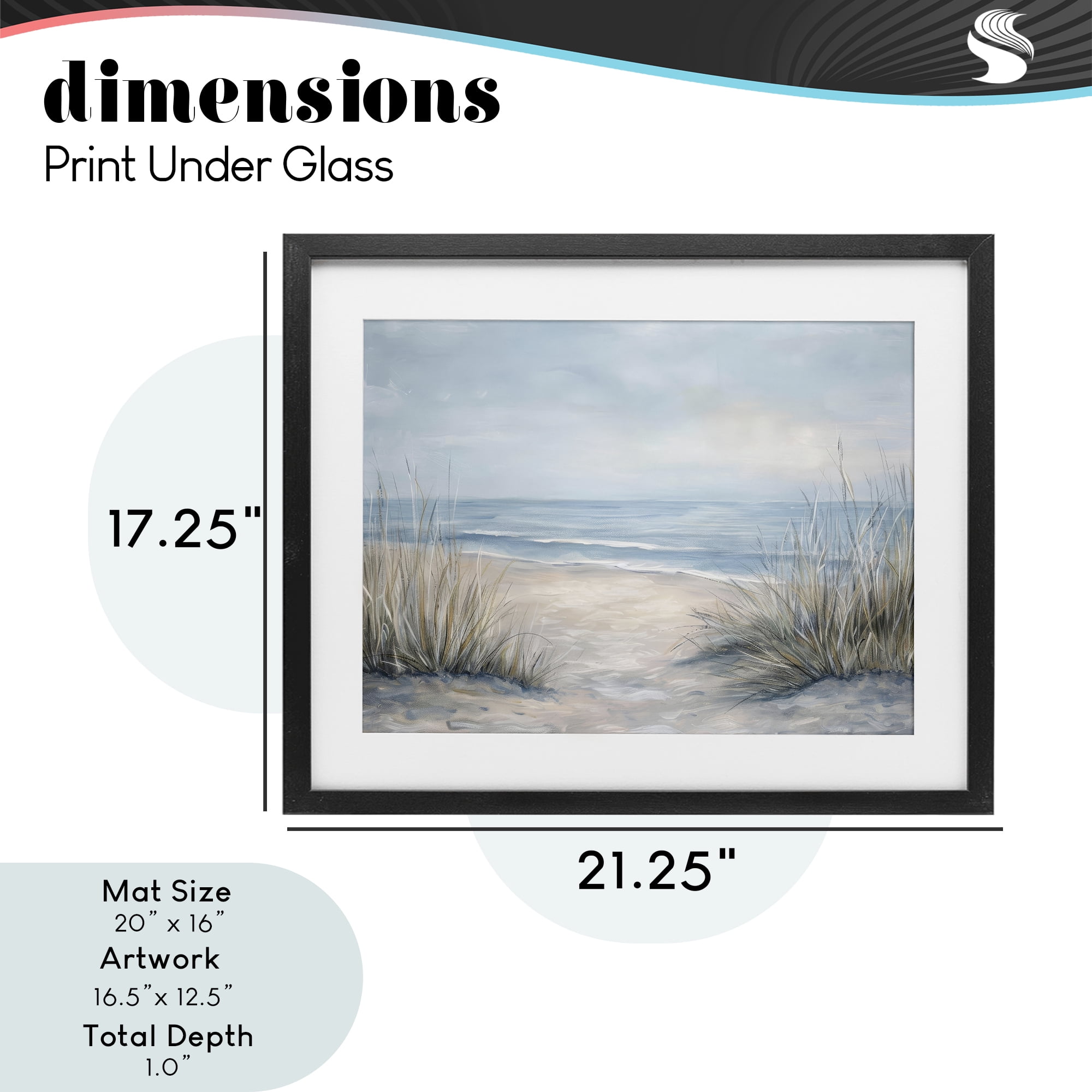 Stupell Industries To The Beach Tranquil Landscape Black Framed Print Under Glass, design by Petal Prints Design