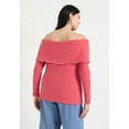 thumbnail image 2 of June + Vie Women's Plus Size Long-Sleeve Off-The-Shoulder Top, 2 of 4