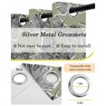 thumbnail image 6 of Grey Leaves Blackout Curtains, Light Blocking Print Window Curtains, Vintage Abstract Art Botanical Sage Green Thermal Insulated Window Drapes for Living Room Kitchen Cafe 2 Panels, 84"W x 84"L, 6 of 9