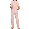 thumbnail image 7 of cfhntfmh Pajama Sets for Women Soft Short Sleeve Crewneck Tunic Tops Lounge Comfy Jogger Pants Sleepwear Pjs Sets, 7 of 7