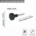 thumbnail image 3 of Perilla Home Set of 6 Metal Knobs Decorative Knobs for Room Kitchen Cabinet Hardware Cupboard Door Knobs Dresser Wardrobe and Drawer Pulls (Black, Jena Small), 3 of 5