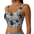 thumbnail image 2 of Rateoe Spiders Print Womens' Sports Bras Scoop Neck Sports Vest- Padded U Back Seamless High Impact Support, 2 of 7