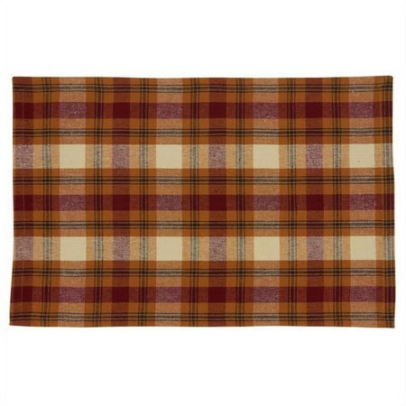 

SARO 13 x 19 in. Oblong Rust Large Plaid Design Placemats Set of 4