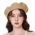 thumbnail image 1 of TOPTIE Classic Wool Beret French Style Artist Basque Beanie Hat 60% Wool-Khaki, 1 of 8