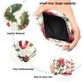 thumbnail image 2 of PU Leather Coin Purse Wallet Compact Water-Resistant Card Cases Money Organizers Poinsettia and Holly Leaves, 2 of 7
