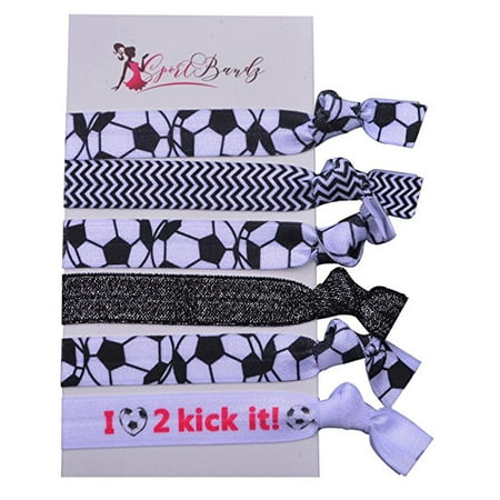 Soccer Hair Ties, Soccer Hair Accessories, No Crease Hair Ties, Perfect Gift For Soccer (Best Hair In Soccer)