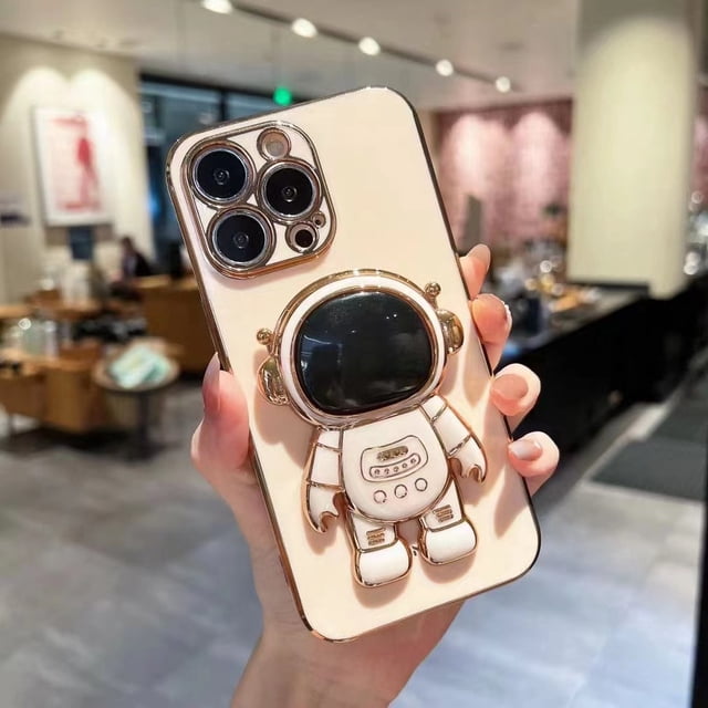 Funda Samsung A50 A51 A11 A03S A50S A21S A10S A02 A02S A30 A20 M21 A30S M30S M11 M02S M02 M10S borde recto 90 ° astronauta galvanoplastia caja del teléfono