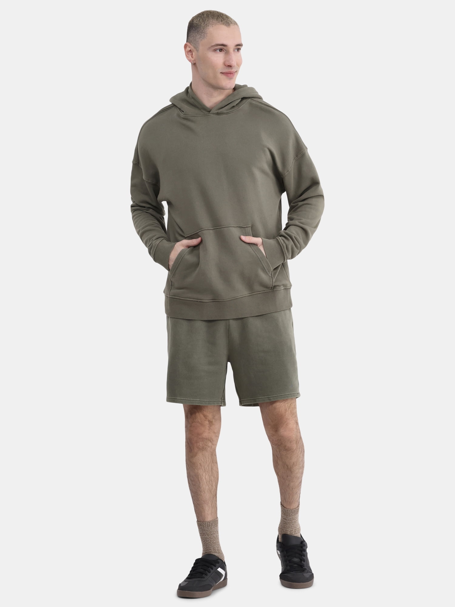No Boundaries Soft Fleece Jogger Shorts, 6" Inseam, Men's and Big Men's