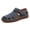 Blue, variant on Men's Leather Open-Back House Slippers Soft Cushioned Slip-On Indoor Loafers Comfortable Breathable Home Shoes for Bedroom Lounge Daily Wear