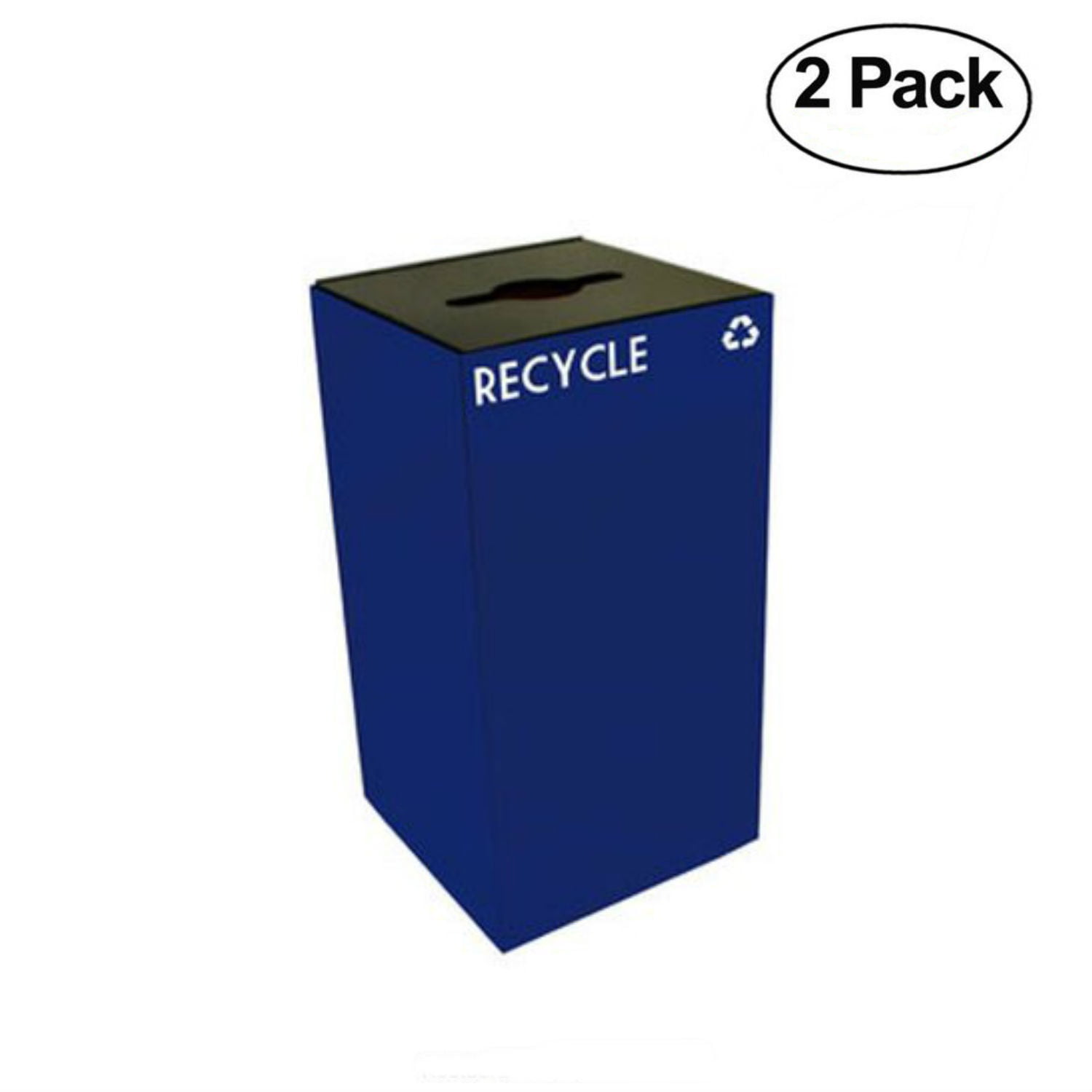 Steel Witt Industries 36GC03-CB GeoCube Recycling Receptacle with Waste Opening 36 gal Charcoal 