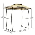 thumbnail image 3 of Outsunny 8' x 5' Grill Gazebo, Double Tiered Barbecue Gazebo, Beige, 3 of 10
