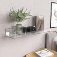 thumbnail image 2 of 4 Pack 15'' Clear Acrylic Shelves for Wall Mounted Display Ledge Storage Racks, Acrylic Floating Wall Shelves for Kids Book Shelves, Living Room, Bathroom, Bedroom, Kitchen, 2 of 9