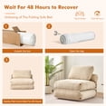 thumbnail image 6 of Vcatnet Folding Sofa Bed Chair Convertible Sleeper Chair Comfy Fold Out Chair Bed for Living Room Bedroom, Beige, 6 of 12