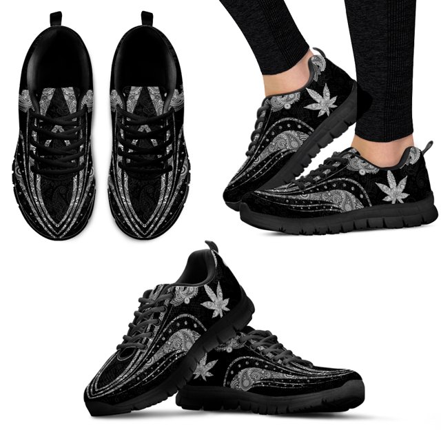 Zapatillas deportivas para mujer 420 con estampado de hojas de marihuana, con cordones, estilo bohemio, cómodas e informales, para fitness
