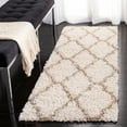 thumbnail image 4 of SAFAVIEH Daley Geometric Plush Shag Runner Rug, Ivory/Beige, 2'3" x 8', 4 of 9