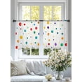 thumbnail image 6 of Sheer Curtains 45 Inches Long, Colorful Polka Dot Light Filtering Window Curtains for Living Room/Bedroom, Rainbow Point Vibrant Rod Pocket Voile Sheer Curtain Drapes, 52"W x 45"L, 2 Panels, 6 of 8