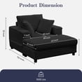 thumbnail image 2 of ZAFLY Oversized Accent Chair with Storage Ottoman, Single Sleeper Sofa Armchair, Lounge Sofa Bed for Living Room, Black, 2 of 6
