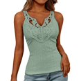 thumbnail image 6 of QASIEATN Top for Women Blouse Casual V Neck No Sleeve Shirts Summer Outfits Vacation Clothes, 6 of 8