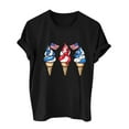 thumbnail image 2 of Fartey American Flag Shirts Women Short Sleeve Patriotic Shirt 4th of July Crew Neck T Shirts Funny Graphic Tees Fashion Party Tops Black XXL, 2 of 3