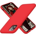 thumbnail image 1 of iPhone 11 Case, Silicone Ultra Slim Shockproof Phone Case with [Soft Anti-Scratch Microfiber Lining], 6.1 inch, Red, 1 of 5