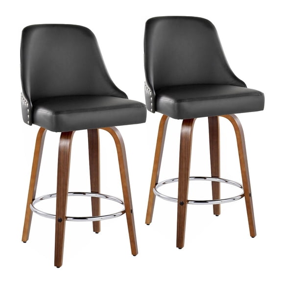 LumiSource Studded Marcel 27" Fixed-Height Counter Stool - Set of  2