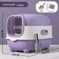 thumbnail image 5 of Fully Enclosed Cat Litter Box, Large Hooded Kitty Litter Pan with Flip-Top, Odor Control & Anti-Tracking, for Cats Up to 22 lbs, Detachable Design with Scoop, 4 Colors, 5 of 12