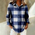 thumbnail image 4 of QASIEATN Womens and Girls Long Sleeve Flannel Shirt Casual Button Down Plaid Shirts 3 Months Adult 2XL, 4 of 7