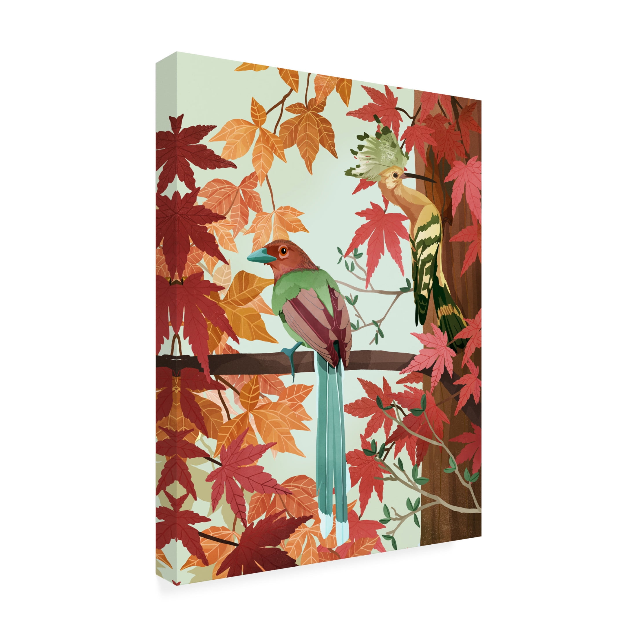 Trademark Fine Art Goed Blauw  Birds of Autumn Canvas Wall Art