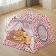 thumbnail image 6 of Tvtnvo Pet Nest Foldable Semi Enclosed Yurt Pet Tent Dog House Removable Washable Mat Breathable Polyester for All Seasons Indoor Use for Small Dogs and Pets Easy To Store and Carry Pink 14.6 in, 6 of 6