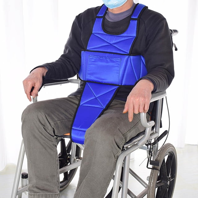 Arnés de cinturón de seguridad para silla de ruedas fijo para azul largo Colcomx Cinturón de seguridad para silla de ruedas