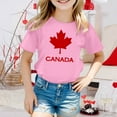 thumbnail image 2 of MIXUE Toddler Girls Tops & T-Shirts Canada Print Short Sleeve Crewneck Casual Fit Basic Tops Pullover Tshirts Holiday Wear,Pink,3-4 Years, 2 of 4