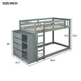 thumbnail image 7 of Twin Over Twin Bunk Bed, Solid Hardwood Twin Over Twin Bed with Attached Cabinet and Shelves Storage, Wooden Bunk Beds for Bedroom, 7 of 7