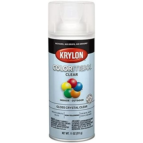 Krylon K05515007 COLORmaxx Crystal Clear Gloss 12 oz Spray Paint, 6 Pack