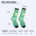 thumbnail image 4 of Four Seasons Universal Socks (2 Pairs) - Unisex Trendy Socks with Serene Green and Yellow Landscape Full Moon House & Flower Field Design, 4 of 5