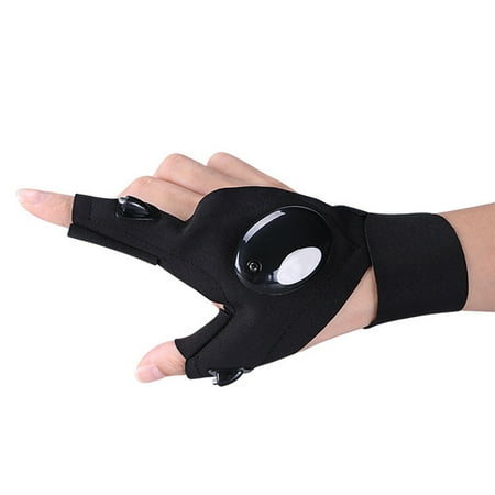 

ABIDE Cotton Outdoor Fishing Fingerless Gloves 200mAh 3.7V Portable Adjustable Flexible Battery Operated Double LED Mitten Accessories