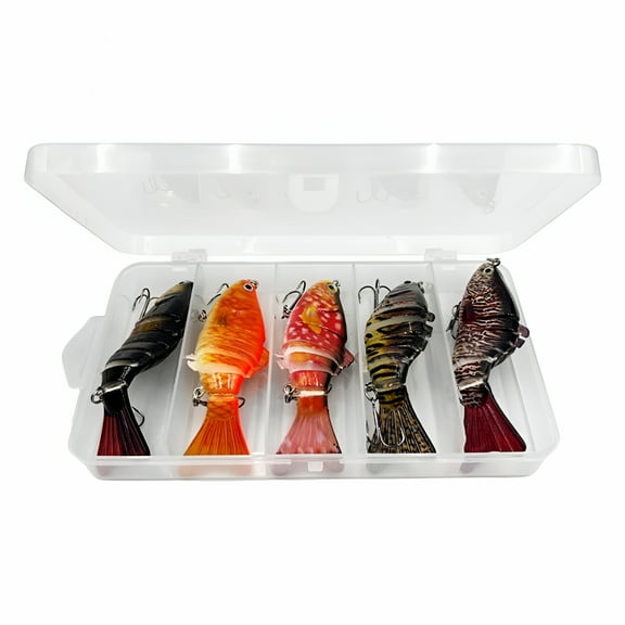 BESTSKY 5pcs Bass Fishing Lures Freshwater Swimbaits Lifelike Lure Glide Bait