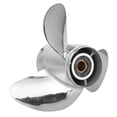thumbnail image 2 of 3 Blade Prop Propeller, Polished  3 Blades Stainless Steel 15Pcs Spline Teeth Propeller Replacement 13 3/4X17  For 150-250Hp Engine For Old Propellers, 2 of 8
