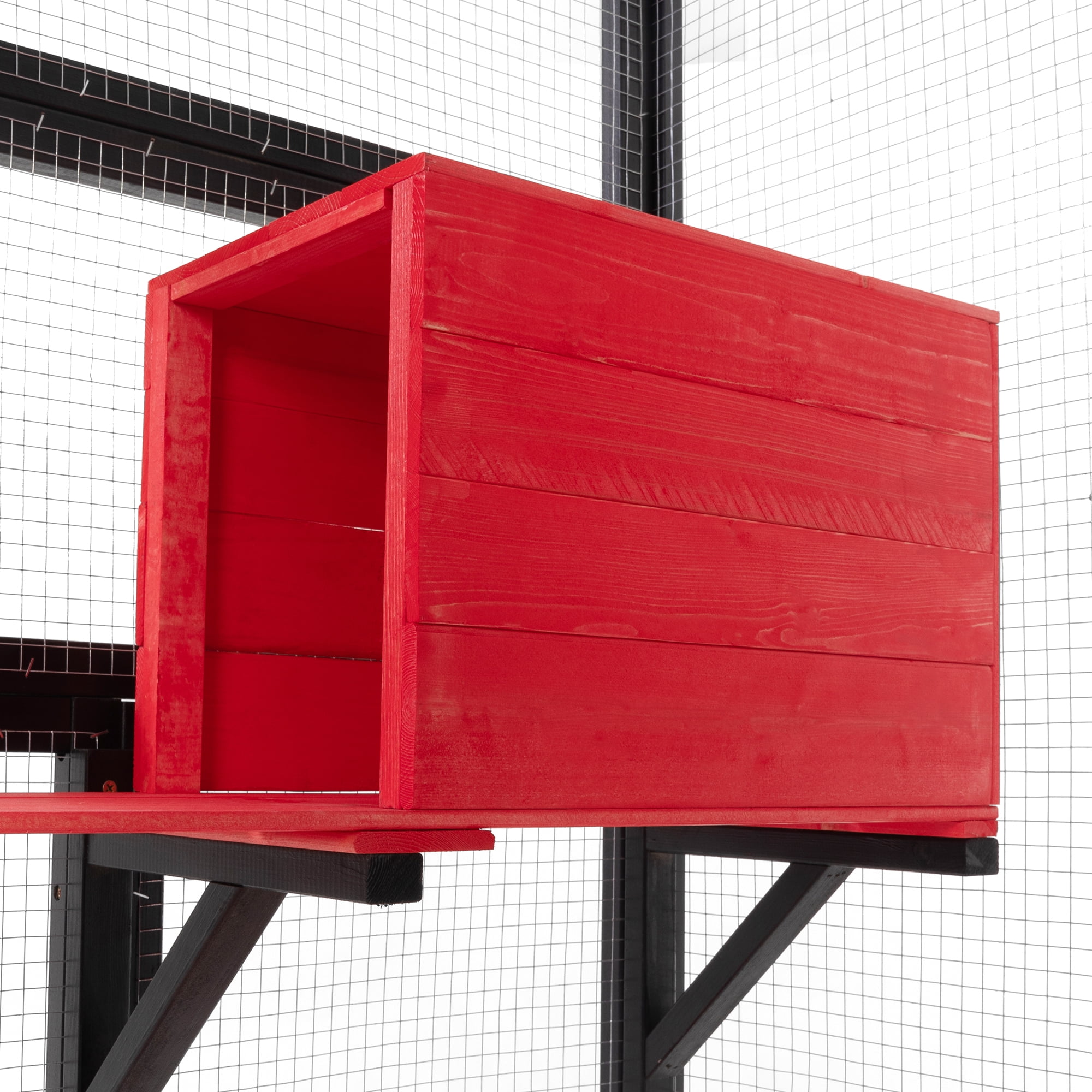 Pefilos 70" Outdoor Cat House for Large Cats, Enclosure Wood Cat Cage with Platforms and Small House, Gothic Kitty Catio Condo Playpen, Black Pefilos 70" Outdoor Cat House for Large Cats, Enclosure Wood Cat Cage with Platforms and Small House, Gothic Kitty Catio Condo Playpen, Black