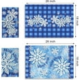 thumbnail image 2 of Hello Winter Snowflake Kitchen Dish Towels Set of 2, Blue Plaid Check Drying Hand Towels Baking Cooking Cloth, Christmas Seasonal Farmhouse Home Kitchen Decoration 18 x 26 Inch, 2 of 6