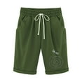 thumbnail image 4 of Samickarr Plus Size Bermuda Shorts For Women Knee Length Casual Summer Cotton Elastic Waist Curling With Drawstring Running Gym Sports Printed Five Points Athletic Shorts For Womens, 4 of 4