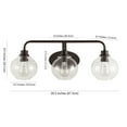 thumbnail image 3 of JONATHAN Y Sandrine 26.25" 3-Light Iron/Seeded Glass Cottage Rustic LED Vanity Light, Oil Rubbed Bronze, 3 of 6