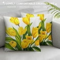 thumbnail image 3 of Shangniulu Yellow Tulips Flowers Pillowcases Nature Floral Print Pillow Case Decorative Throw Pillow Cover for Home Sofa Office 18x18inch, 3 of 5