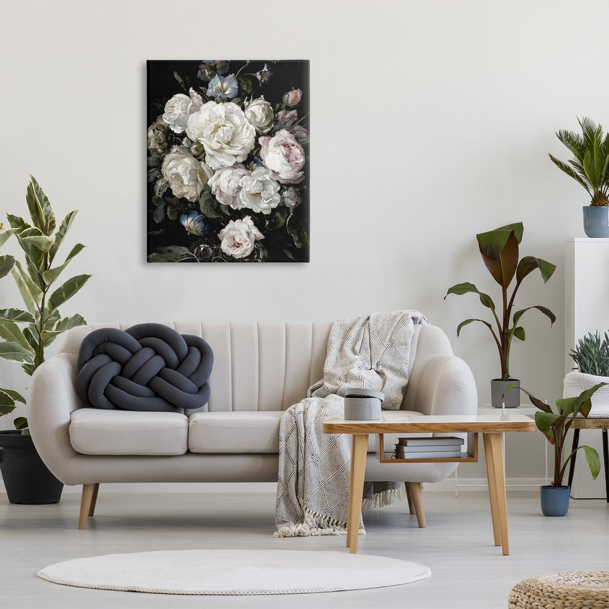 Stupell Industries Classical Roses and Globeflower Arrangement Vintage Faded Tones, 30 x 40, Design by Angela McQueen