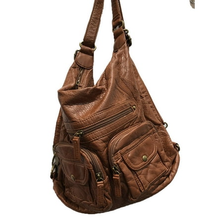 Women&#39;s Vegan Leather Convertible Shoulder Bag / Backpack /Crossbody Bag - www.bagssaleusa.com